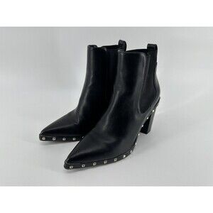 Charles by Charles Sz 5.5 David Dodger Ankle Boots Black Studs Pointed Toe